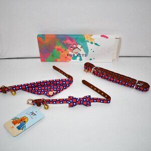 KoolTail American Flag Dog Collar and Leash Set SMALL- NWT